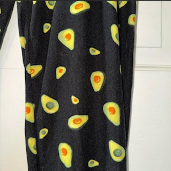 Black Drawstring Joggers with Avocado Pattern - Picture 6 of 11